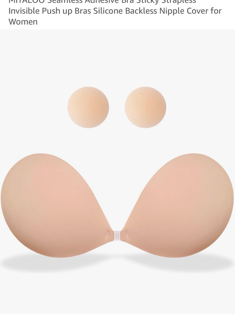 Amazon Nude Adhesive Backless Strapless Silicone Bra with Nipple Covers